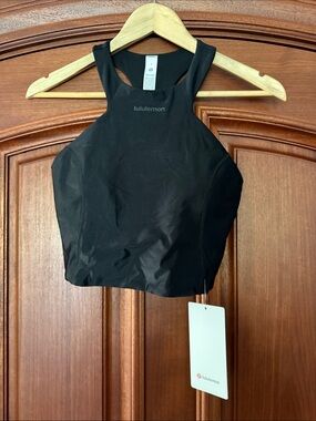 NWT Black Lululemon Satin Shine Tank Top Medium Support, B/C Cup